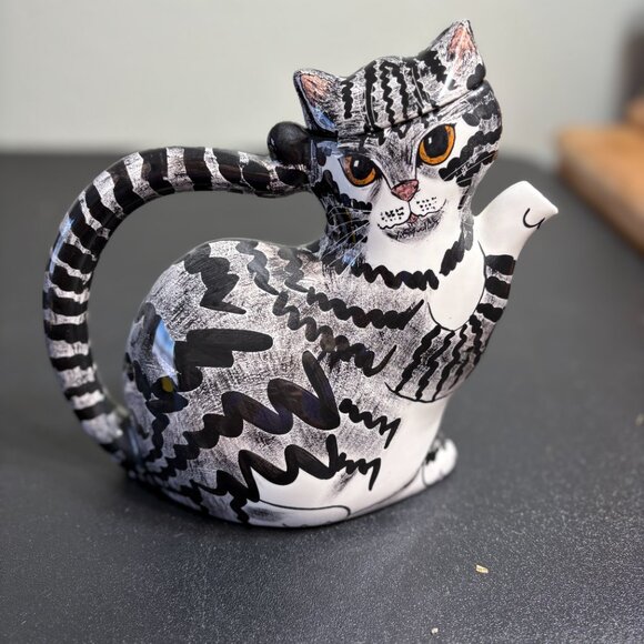 Vintage Cats By Nina Teapot Nina Lyman Ceramic - Picture 6 of 6